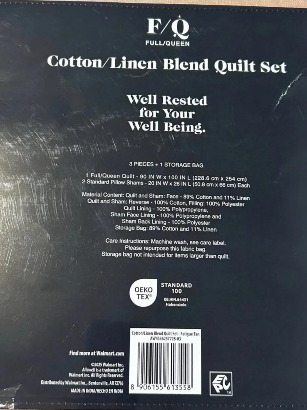 Swell Cotton-Linen Quilted Bedspread in Taupe